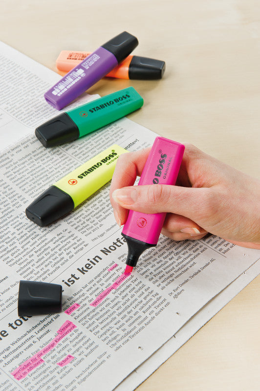 STABILO BOSS Original Textmarker Rosa – Keilspitze, 2–5 mm, nachfüllbar