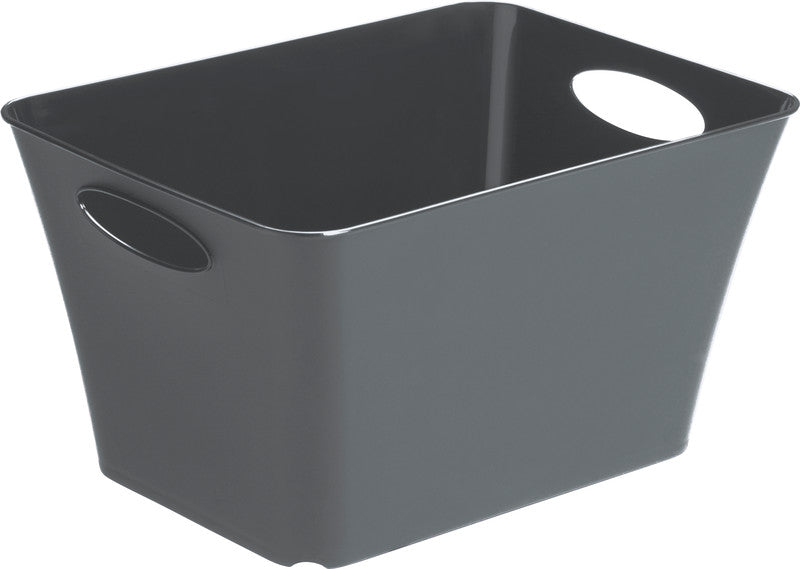 Rotho Aufbewahrungsbox Living – Kunststoff, Anthrazit, 26 × 19,2 × 35 cm – 1er-Pack