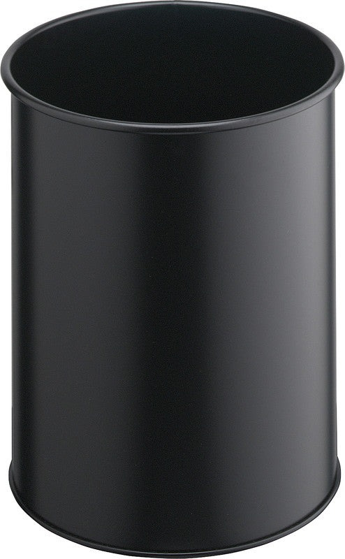 Durable Papierkorb – 15 l – Metall, tiefschwarz – Ø 260 × H 315 mm