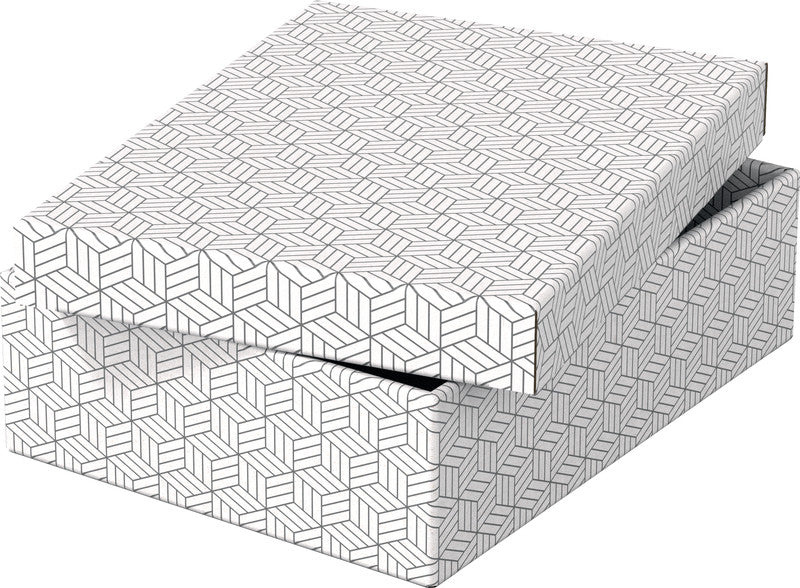 Esselte Archivschachtel A4 – 265 × 100 × 360 mm, weiss, Karton, 3er Pack