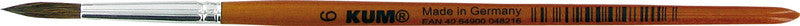 Kum Aquarellpinsel – Braun, Holz, Länge 132 mm, 1er-Pack, Rund, Ponyhaar, Aluminiumzwinge, Grösse 6