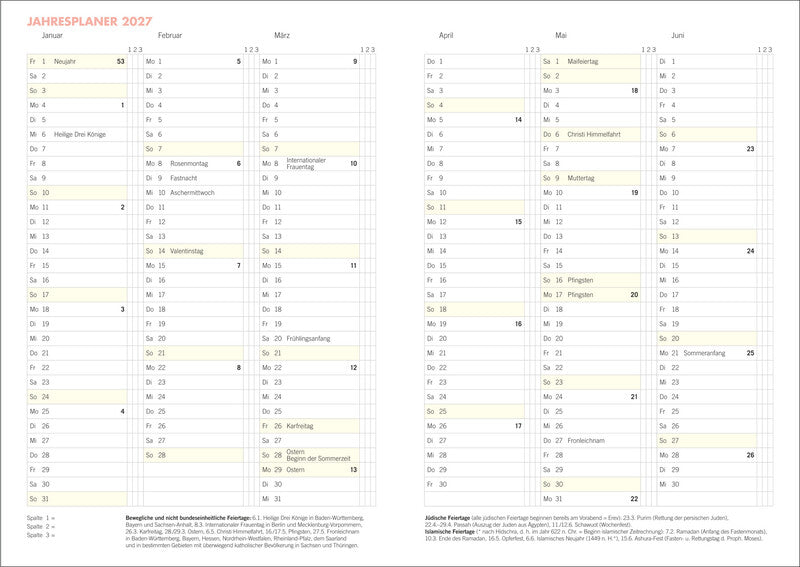 Heye Lady Agenda – 1 Woche/1 Seite, gebunden, A5, 2027, mehrsprachig, Blumen, FSC