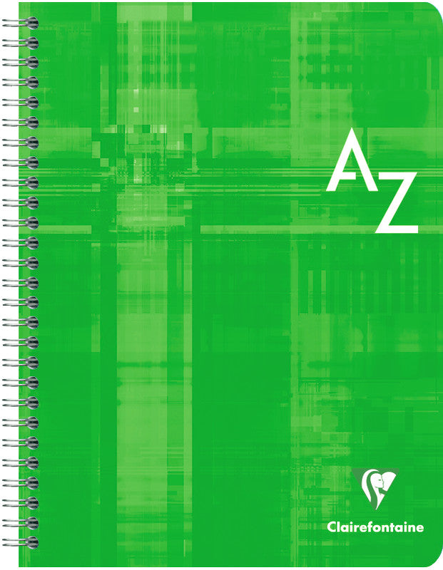 Clairefontaine Spiralheft Register A–Z, 170 × 220 mm, Spiralbindung, Karton, 50 Blatt, 90 g/m² – sortiert