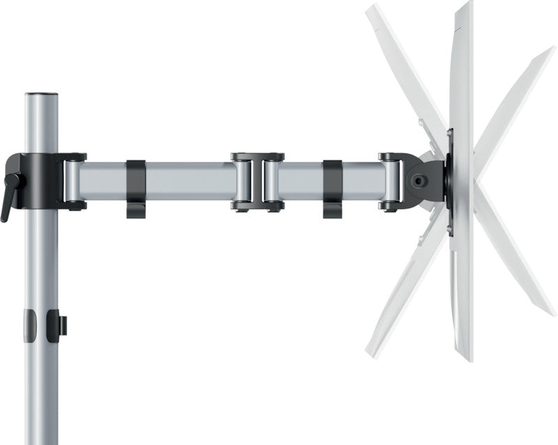 Durable Select – Monitorhalterung, Tischklemme, bis 27", VESA 75 × 75/100 × 100 mm, 8 kg, silber metallic