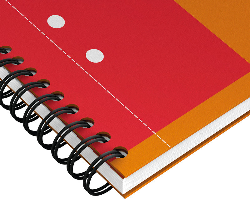 Oxford Collegeblock, Spiralbindung, 80 Blatt, 10-fach gelocht, perforiert, 80 g/m² – Orange, für SCRIBZEE App