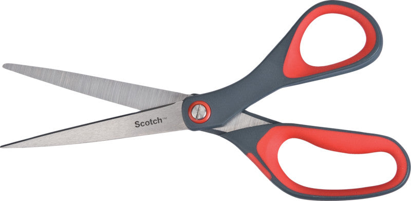 Scotch Universalschere – 20,0 cm, Edelstahl, für Rechts- und Linkshänder, spitz, Kunststoff, rot