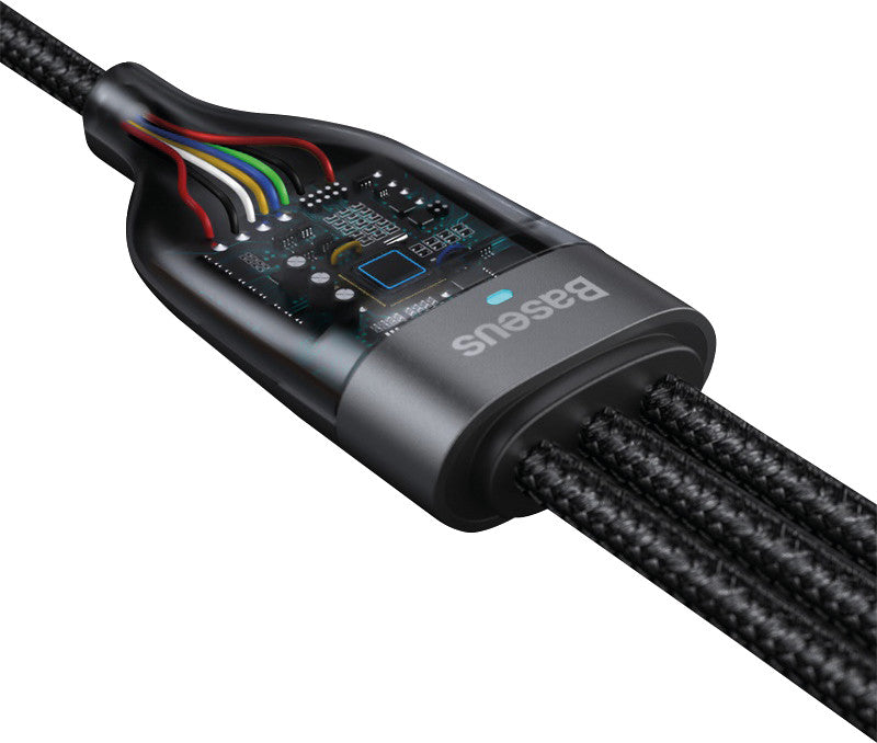 Baseus USB auf USB-C, Lightning, Micro-USB Kabel, 1,2 m, Schwarz