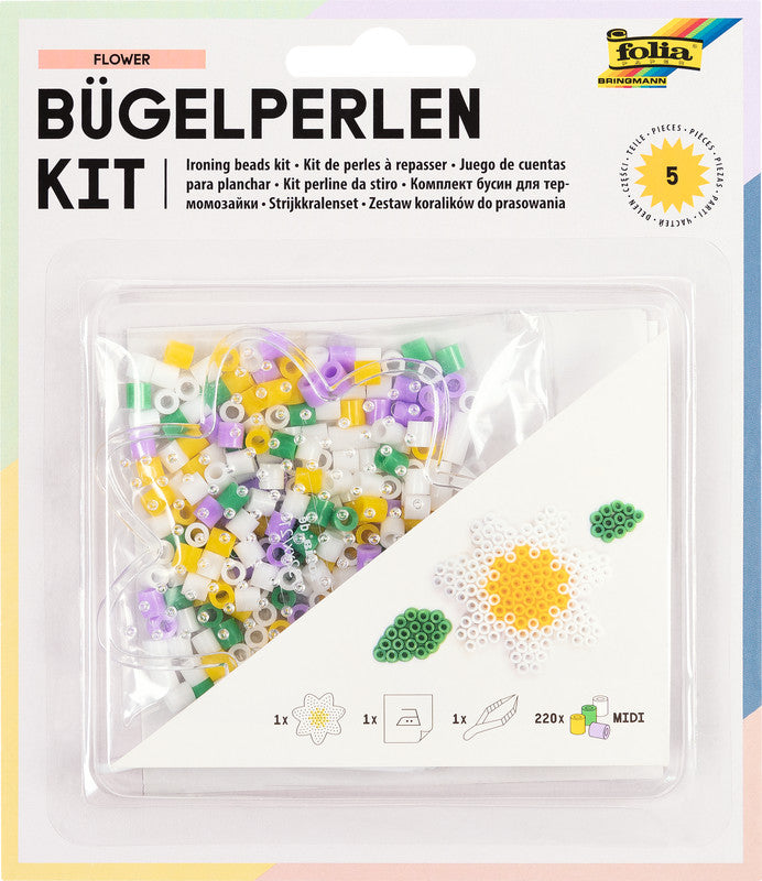 Folia Bügelperlen-Set Flower – 220 Bügelperlen – 152 × 180 × 19 mm