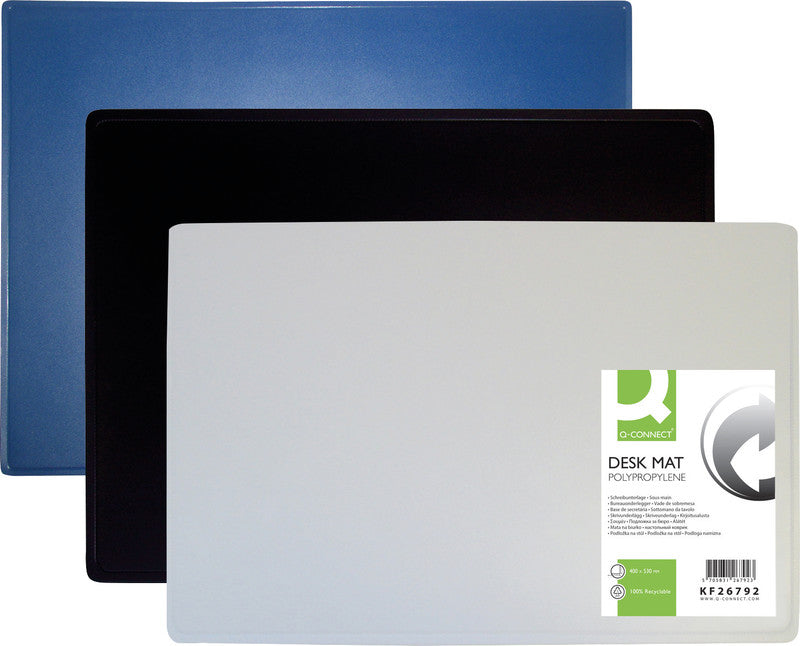 Q-connect Schreibunterlage – Blau – 630 × 500 mm – Kunststoff, rutschfest