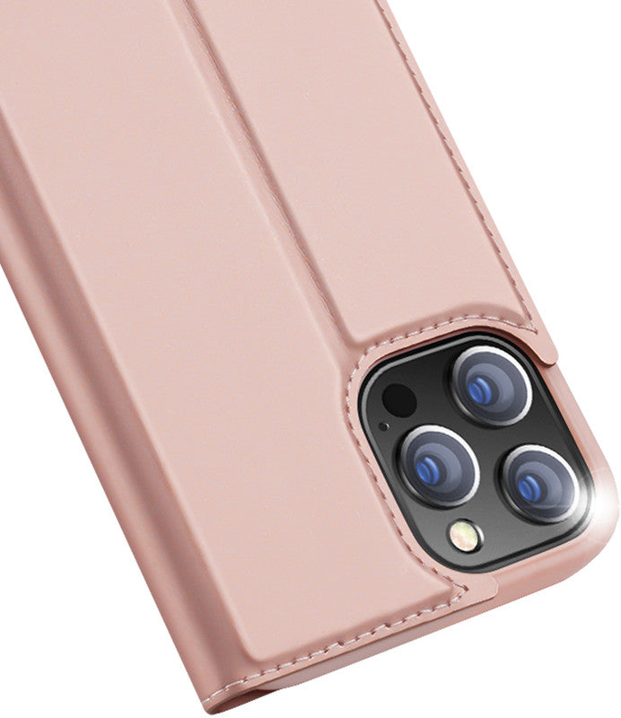 Dux Ducis Booklet-Hülle – für Apple iPhone 13 Pro Max – Roségold – Kunstleder, mit Kartenfach