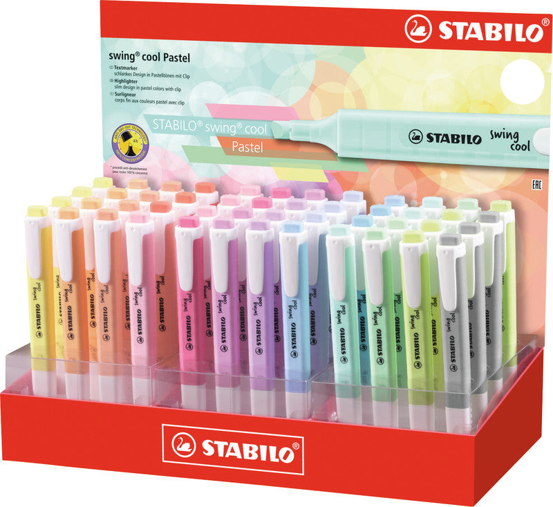 STABILO swing cool Textmarker Set Pastellfarben – Keilspitze, 1–4 mm