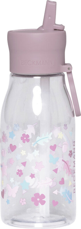 Beckmann Trinkflasche – 4 dl – Kunststoff, Druckverschluss, auslaufsicher – Pink