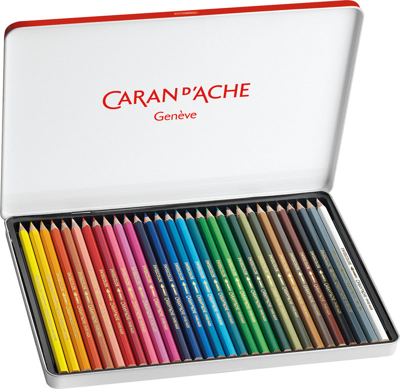 Caran d-Ache Caran d'Ache Aquarellfarbstifte Swisscolor Aquarelle – 30 Farben, im Metalletui, Ø 2,8 mm, FSC