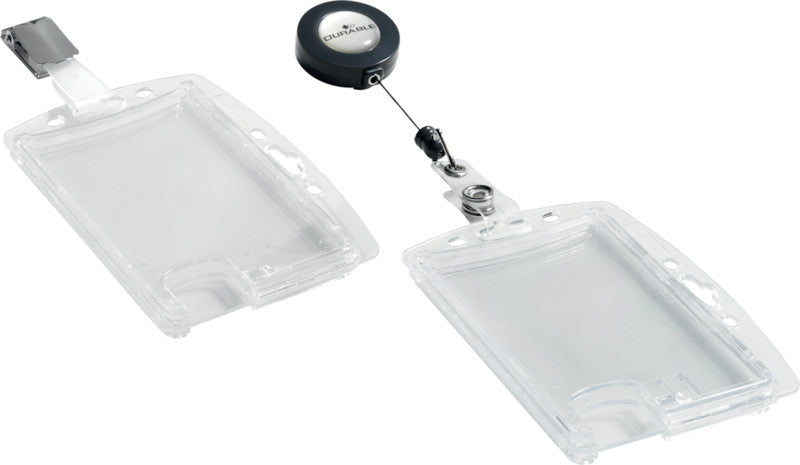 Durable Hartbox – 87 × 54 mm, transparent, für 2 Ausweise, 10er-Pack