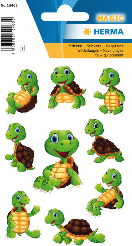 HERMA Schmucketiketten – Little Turtle – 9 Stück – permanent – mehrfarbig