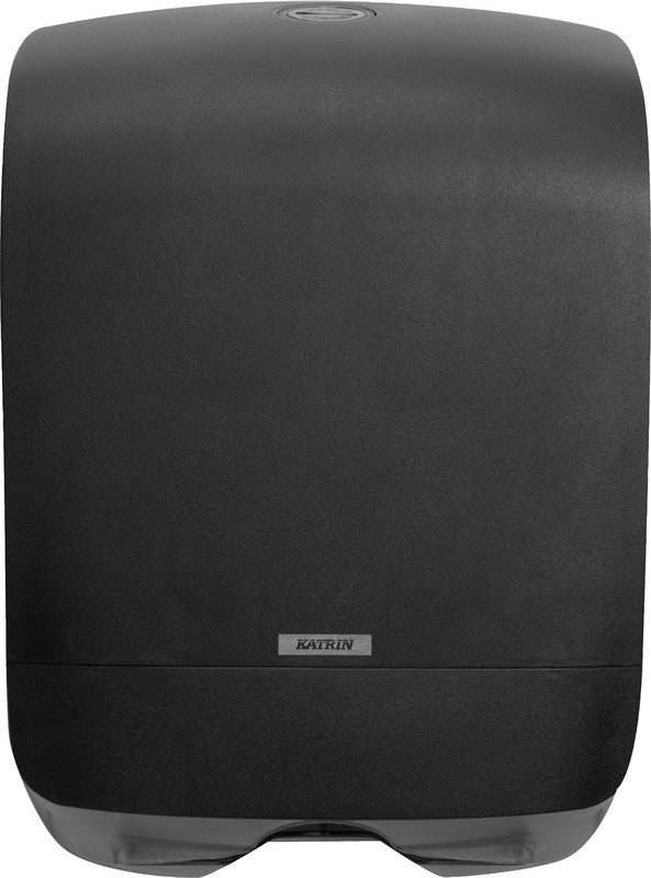 Katrin Falthandtuchspender Inclusive Mini schwarz – für Falthandtücher 210 mm Breite – 248 × 350 × 114 mm