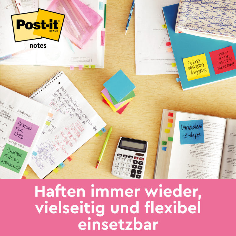 Post-it Haftnotizen Poptimistic Collection – 51×38 mm – sortiert, 12×100 Blatt, PEFC