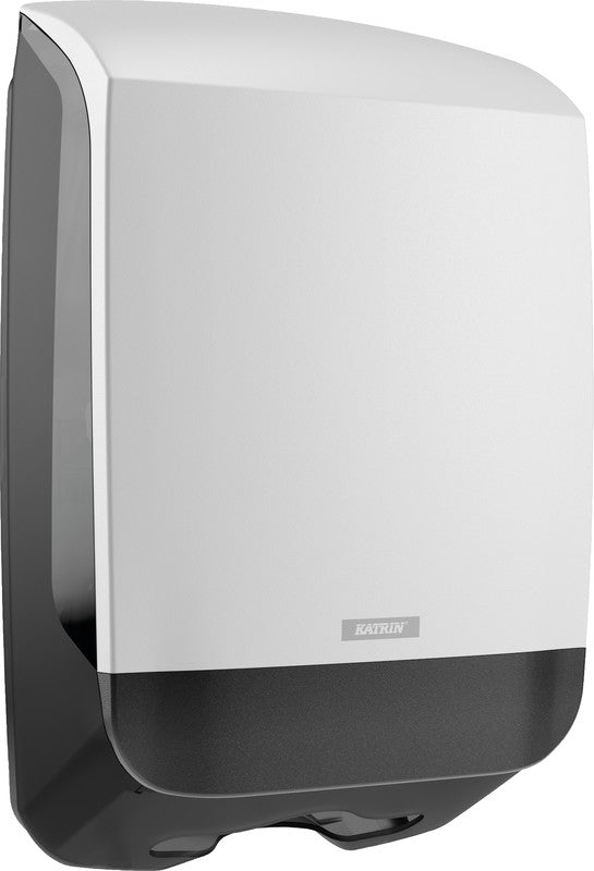 Katrin Falthandtuchspender Inclusive Medium Weiss – für Falthandtücher bis 240 mm, 301 × 445 × 142 mm