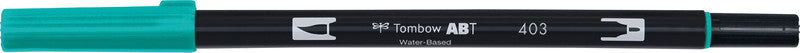 Tombow Dual Brush Pen – blau, Kunststoff, Pinselspitze 3–10 mm, Feinspitze 0,3 mm, wasservermalbar, geruchsarm