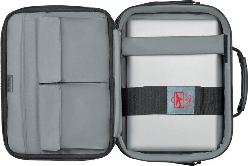 Wenger/SwissGear Wenger Legacy Notebook-Tasche – 15 l, wasserabweisend, Aufsteckfunktion, Polyester, schwarz/grau