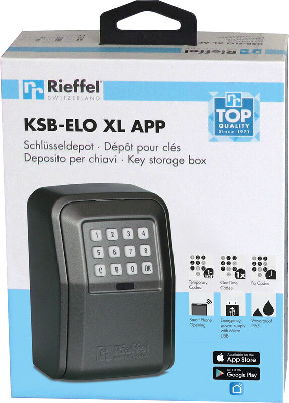 Rieffel Schlüsseldepot KSB-ELO XL APP, für 25 Schlüssel, Elektronikschloss (6-stellig, Bluetooth/App)