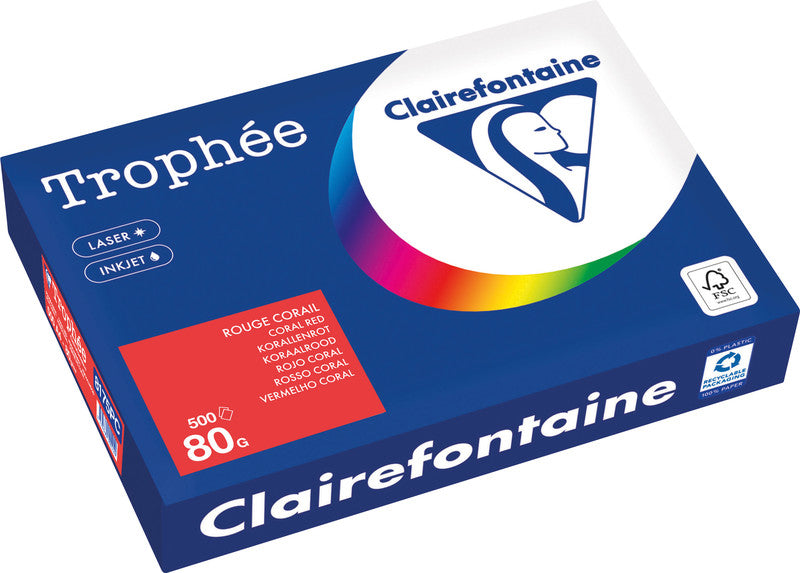 Clairefontaine Kopierpapier – A4, 80 g/m² – für Inkjet/Laser/Kopierer – FSC, EU Ecolabel – 500 Blatt
