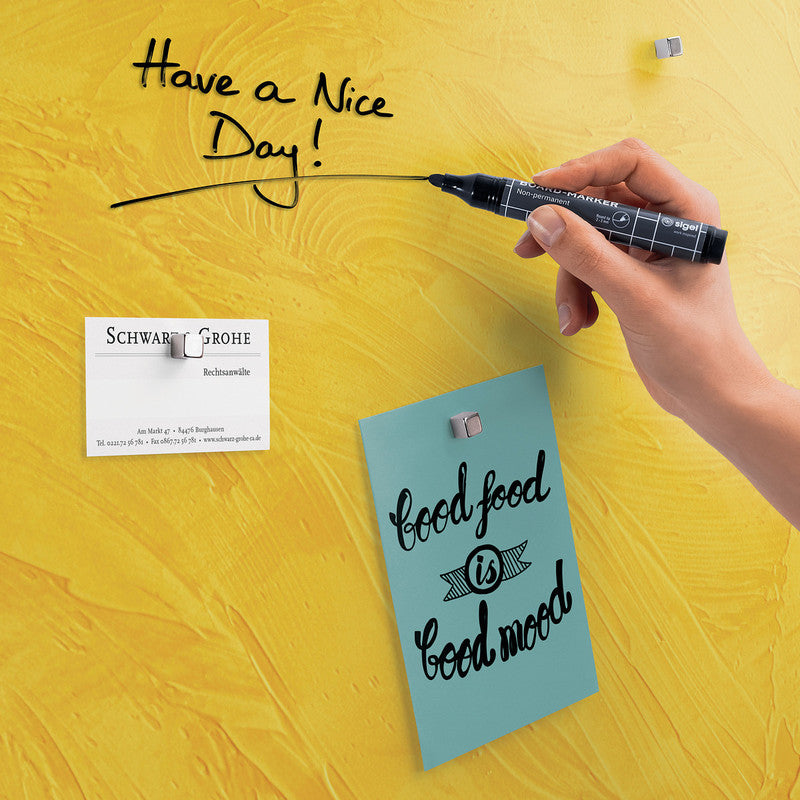 Sigel Whiteboard – 48 × 48 cm, Glas, magnetisch, Wandmontage, inkl. Magnete, Montagesatz