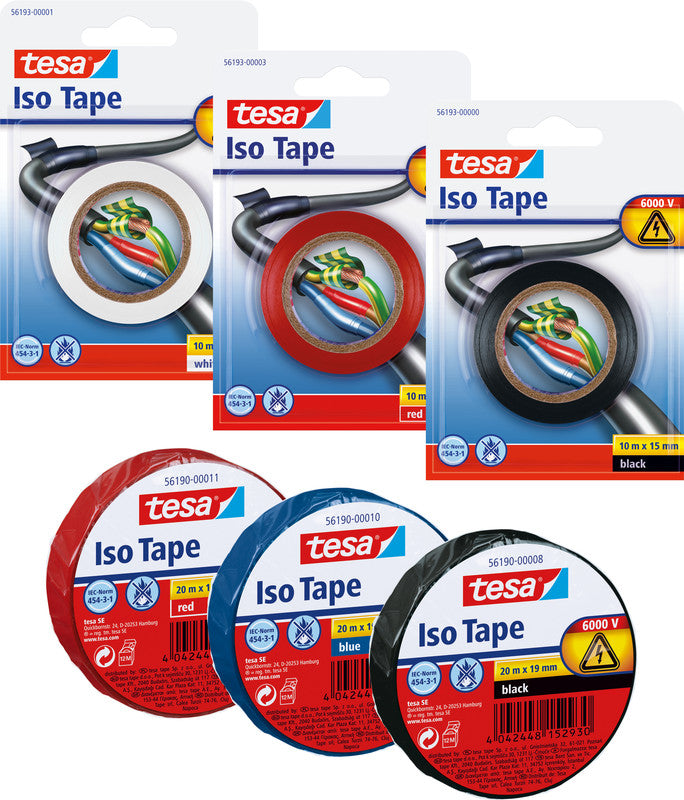 tesa Elektro-Isolierband – 56190-00008, schwer entflammbar, 1,9 cm