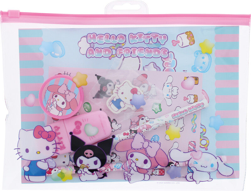 Kitty sweets Schreibset – 7-teilig – mit Kugelschreiber, Bleistift, Textmarker – im Etui – mehrfarbig