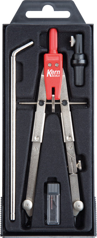 Kern scola Zirkel – Schenkellänge 17 cm, Radius 16,5/28,5 cm, Schnellverstellung, Verlängerungsstange