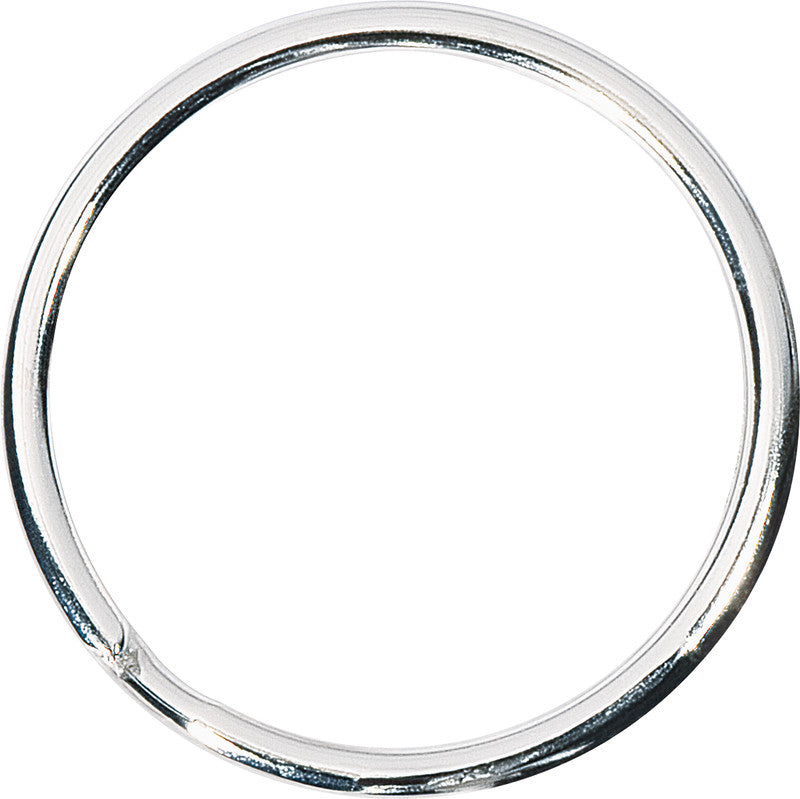 Rieffel Schlüsselanhänger – rund, Stahl, 28 × 28 mm, silber, 100 Stk.