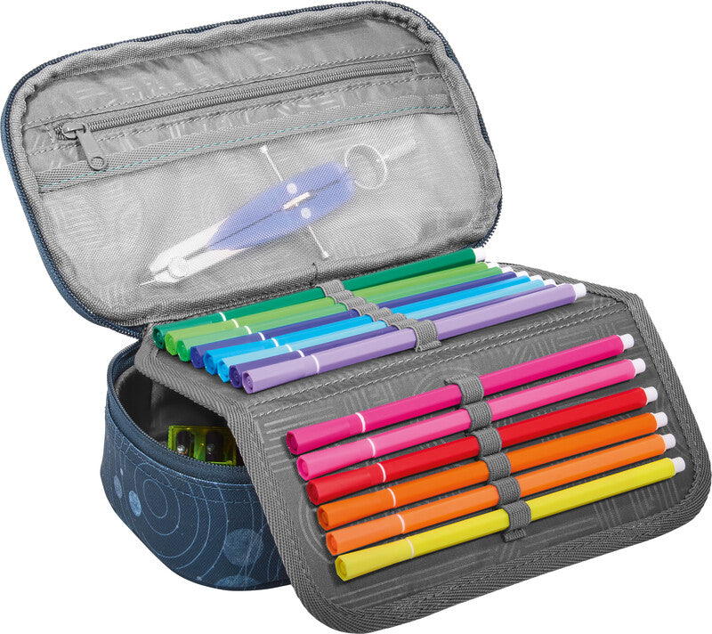 Coocazoo Schlamperetui, gefüllt – Blue Orbit – Kunststoff – 23,0 × 7,0 × 12,0 cm