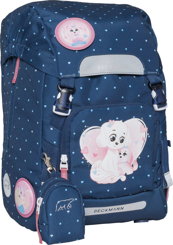 Beckmann Schulrucksack Classic – Pet Friends Blue – 22 l – B 24,0 × H 37,0 × T 25,0 cm – recyclingfähig