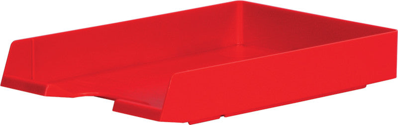 Biella Stapelbarer Briefkorb mit Griffausschnitt, Beschriftungsfeld, Matt, Rot, B 245 × H 55 × T 335 mm