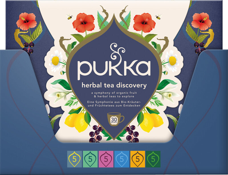 Pukka Bonbon-Box – Teebeutel-Box, sortiert – 30 Beutel, 6 Sorten