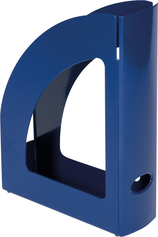 Q-Connect Stehsammler – für C4, mit Griffloch, 80 × 320 × 250 mm, Blau, Kunststoff