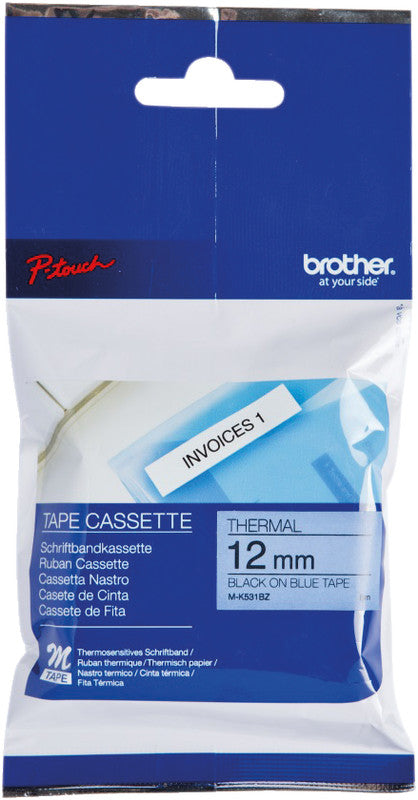 Brother Schriftband – 12 mm × 8 m, Blau, Schwarz