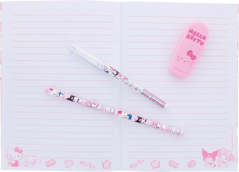 Kitty sweets Schreibset – 7-teilig – mit Kugelschreiber, Bleistift, Textmarker – im Etui – mehrfarbig