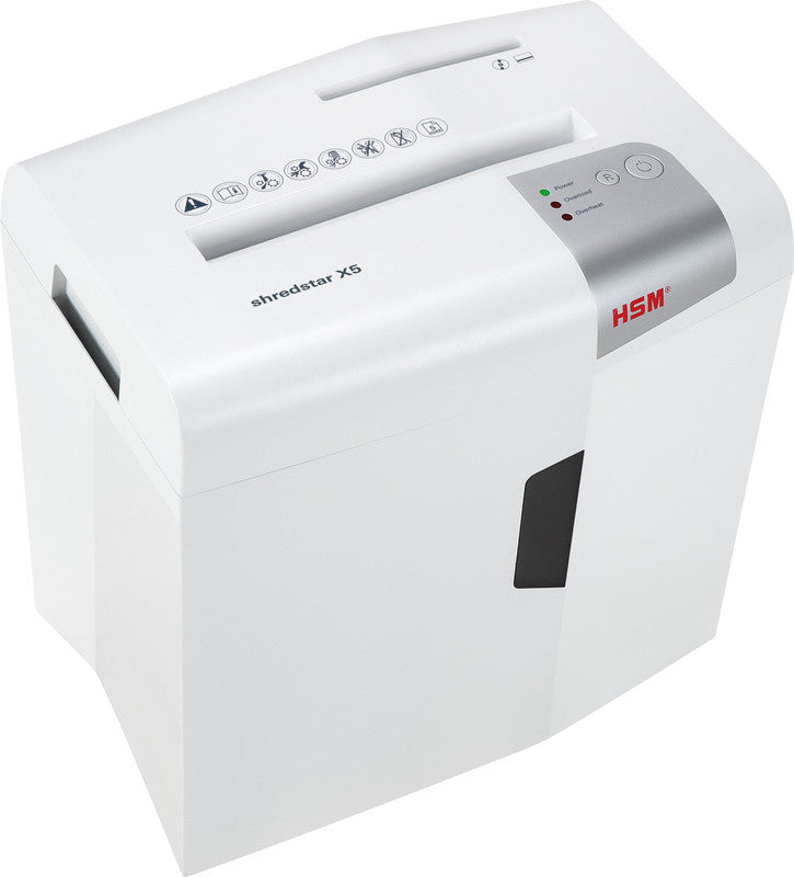 HSM shredstar X5 – Aktenvernichter, DIN P-4, Partikelschnitt 4,5 × 30 mm, 5 Blatt, 18 l, A4