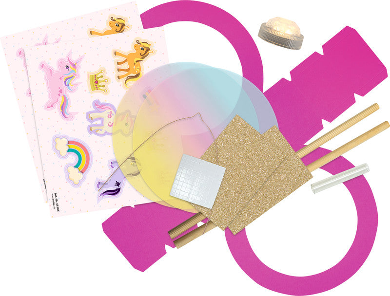Folia Bastelset Laterne Ponys – 2 Bogen Fotokarton, 2 Bogen Transparentpapier – 2× CR2032