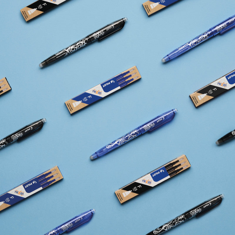 Pilot Rollerpatronen FriXion – schwarz, 0,5 mm, löschbar, geruchsarm, 3 Stk.