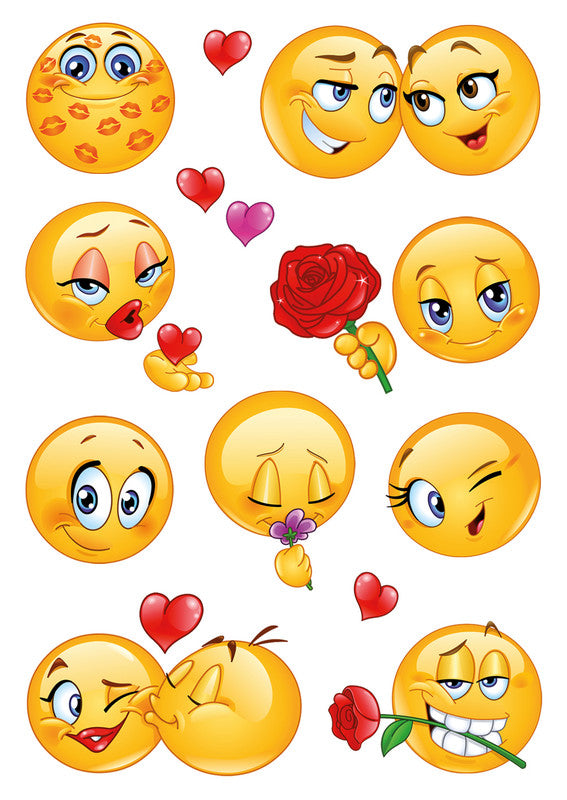 HERMA Schmucketiketten Love Faces – 9 Stück – permanent – mehrfarbig