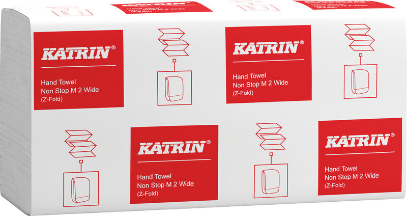 Katrin Falthandtuch – Z-Falz, 2-lagig, Recycling-Zellstoff, Weiss, 240 × 240 mm, für Katrin Inclusive Medium