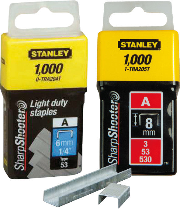 Stanley Heftklammern – Typ 53, 8 mm, 1'000 Stk., Stahl, silber – für TR45, TR151YL, TR150L