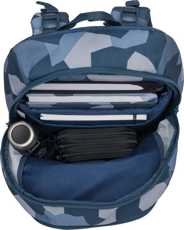 Beckmann Junior Sport Rucksack – Blau Camo – 31,0 cm×45,0 cm×22,0 cm – recycelte Materialien