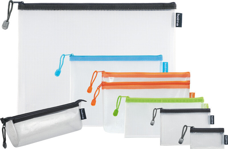 Kolma Reissverschlusstasche – für Dokumente, Utensilien – 150 × 150 mm, Kunststoff, Crème – 1 Stück
