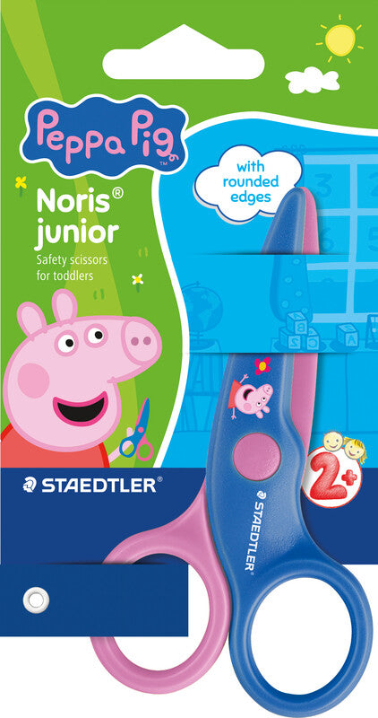 Staedtler Kinderschere Noris Junior 965 Peppa Pig – Abgerundet, Kunststoff, Blau/Rosa
