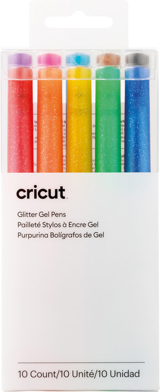 Cricut Glitzer-Gelschreiber 10er Etui – 10 Farben, 0,8 mm – für Cricut Maker & Explore