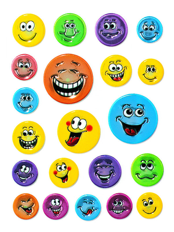HERMA Schmucketiketten Smileys – 21 Stück – permanent – mehrfarbig