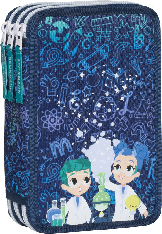 Beckmann Classic 1st Triple Etui, gefüllt, 27-teilig – Science – Kunststoff – 13 × 20,5 × 7 cm